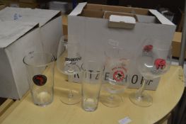 Four Boxes of Branded Glassware Including 12 Roost