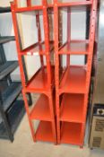Three Tier Red Metal Shelving