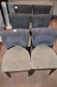 *Six Grey & Blue Wood Framed Chairs