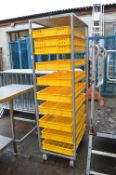 Nine Slot Tray Trolley with Ten Trays 76x52cm x 18
