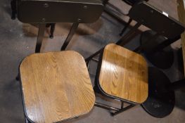 Two Metal Framed Wood Topped Chairs
