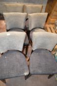 *Six Grey & Blue Wood Framed Chairs