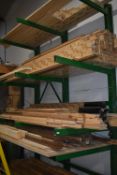 *Timber Racking 11.5ft tall x 8ft wide x 3.5ft deep Comprising Three Uprights and Twelve Beams (