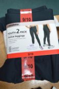 Two 2pks of Mondetta Girl's Leggings Size: 9-10 ye