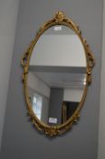Gilt Framed Oval Mirror