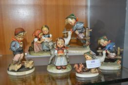 Six Hummel and Goebel Child Figurines