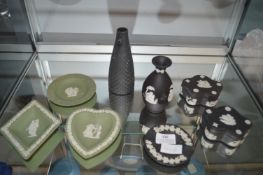 Black & White and Green & White Jasperware Dishes