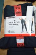 Two 2pks of Mondetta Girl's Leggings Size: 9-10 ye