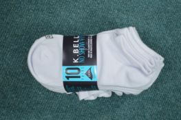 *Ten Pairs of K Bell Trainer Socks Size: 3-8
