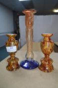 Candlestick and Two Small Vases
