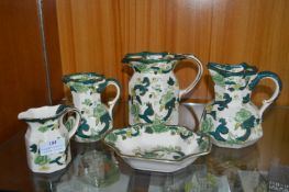 Mason Chartreuse Ironstone Pottery Jugs etc.
