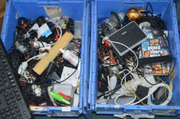 Contents of Two Boxes Including Assorted Electrical Cables etc. (boxes not included)