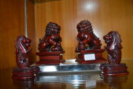 Four Eastern Style Composite Lions