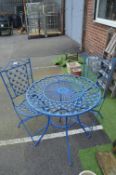 Painted Metal Patio Table and Chairs