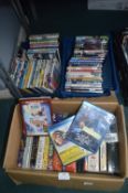 Three Boxes of DVDs, Blu-rays, etc.