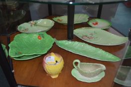 Carlton Ware Cabbage Leaf Plates plus Crown Devon