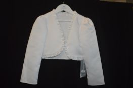 Girl's Long Sleeve Frilled Bolero in White Size: 8
