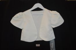 Girl's Short Sleeve Bolero in Ivory Size: 8-9 year