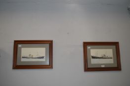 Two Hull Trawler Watercolours