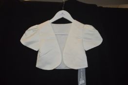 Girl's Short Sleeve Bolero in Ivory Size: 6-7 year