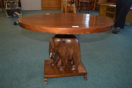 Solid Oval Carved Elephant Base