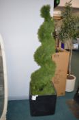 *6ft Artificial Cedar Spiral Topiary in Planter
