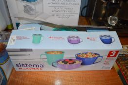 *Sistema Microwavable Lidded Bowls 3pk