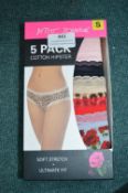 *Betsy Johnson Cotton Hipsters 5pk Size: S