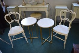 Pair of Marble Effect Occasional Tables with Paint