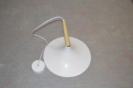 *Two White & Wood Effect Pendant Lights