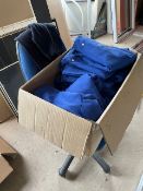 *Swivel Office Chair, and a Box of Assorted Polo Shirts and Hoodies