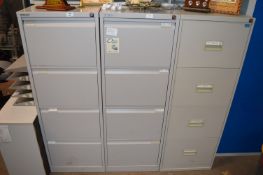 *Three Four Drawer Filing Cabinets