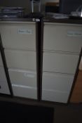 *Two Coffee & Cream Four Drawer Filing Cabinets (contents not included)