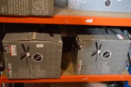 *Two Black ceiling Fan Lights 132cm x 44cm