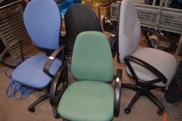 *Five Swivel Office Chairs