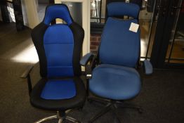 *Two Blue Swivel Office Chairs
