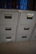*Two Three Drawer Grey Filing Cabinets (contents not included)