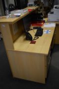 *Reception Desk with Six Drawers 124cm tall x 80cm deep x 160cm wide (contents not included)