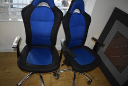 *Two Blue Swivel Gas-Lift Office Chair