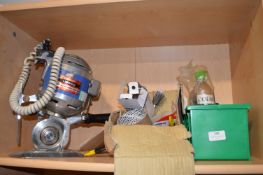 *Contents of Shelf to Include Lightning Fabric Cutter, Brushes, Bottles, etc.