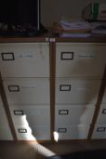 *Two Coffee & Cream Four Drawer Filing Cabinets (contents not included)