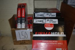 *Three Boxes of 2.8x63 Galvanised Nail, and Three Cards of Gas for Nail Guns