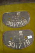 Pair of LNER Cast Iron Wagon Plates 