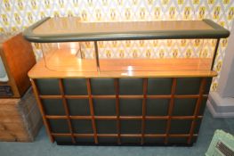 Retro Cocktail Bar with Illuminated Glass Counter