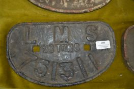LMS cast Iron Wagon Plate 