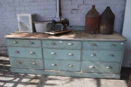 Victorian Pine Nine Drawer Shop Counter Unit 223cm wide x 72cm deep x 79cm high
