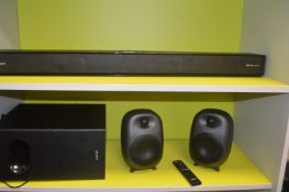 *Majority Speaker Set Comprising Two Bluetooth Speakers, Soundbar, and Subwoofer
