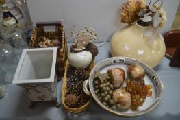 Vases, Planters, Artificial Fruit and Flowers, etc