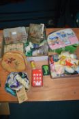 Sewing Boxes, plus Threads, Ribbons, etc.