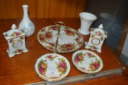 Royal Albert Old Country Roses Cake Stand, Clocks,